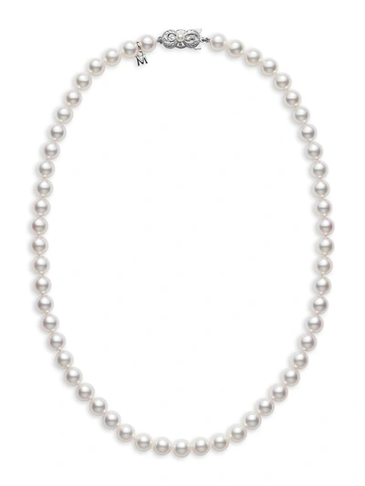 Mikimoto Essential Elements Akoya Pearl Necklace In Metallic