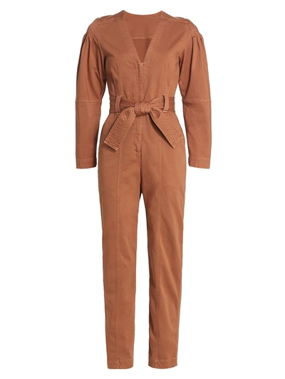A.l.c Cade Twill Belted Jumpsuit In Deep Amber