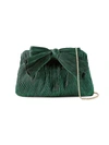 Loeffler Randall Rayne Knotted Lamé Satin Clutch In Emerald