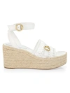 GIANVITO ROSSI MESH LEATHER ESPADRILLE WEDGES,400013246462