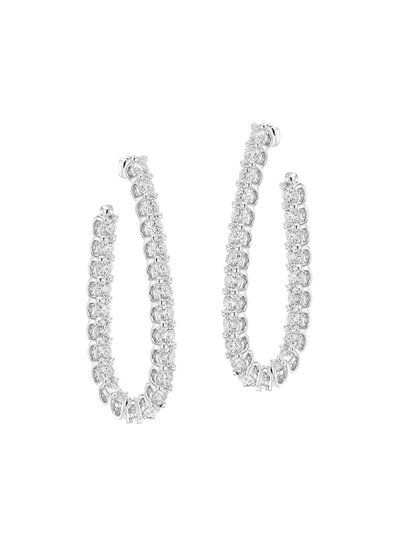Hearts On Fire 18k White Gold & Diamond Inside-out Pear Hoop Earrings