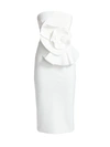 Chiara Boni La Petite Robe Hebe Strapless Ruffle Sheath Dress In White