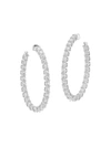 Hearts On Fire Women's 18k White Gold & Diamond Inside-out Oval Hoop Earrings