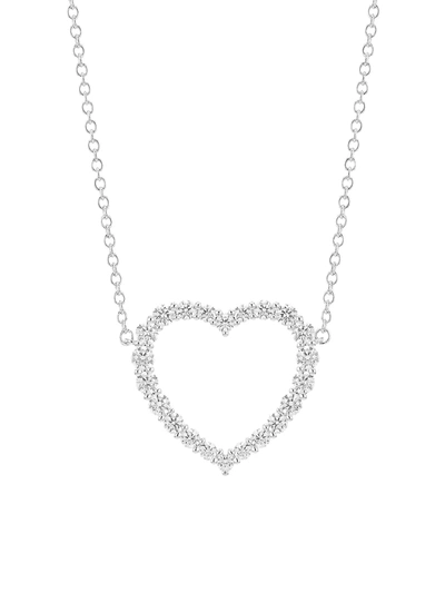 Hearts On Fire 18k White Gold & Diamond Large Heart Pendant Necklace