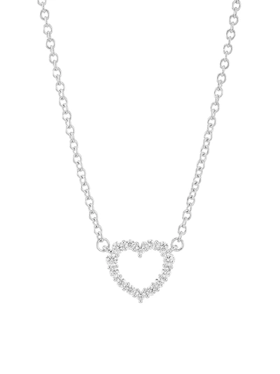 Hearts On Fire Women's 18k White Gold & Diamond Small Heart Pendant Necklace