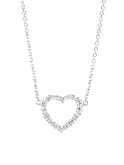 Hearts On Fire 18k White Gold & Diamond Medium Heart Pendant Necklace