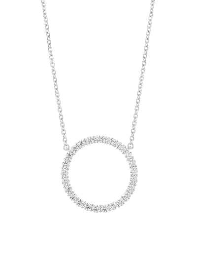 Hearts On Fire 18k White Gold & Diamond Large Circle Pendant Necklace