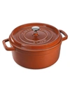 Staub Enameled Cast Iron 4-qt. Round Cocotte In Burnt Orange