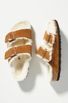 Birkenstock Arizona Shearling Sandals In Yellow