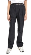 ALEXANDER WANG T PLEATED PANTS WITH LOGO ELASTIC BAND