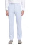 Berle Flat Front Seersucker Pants In Light Blue