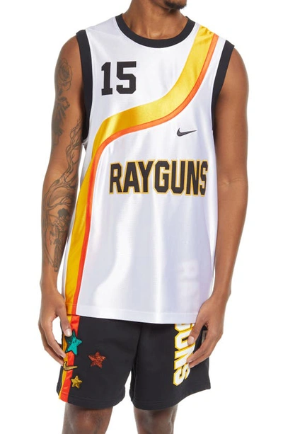 Nike Dri-fit Roswell Rayguns Basketball Jersey In White/white