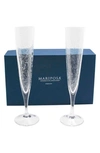 Mariposa Bellini Set Of 2 Bubble Champagne Flutes In Clear