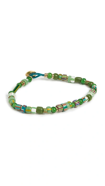 Mikia Multi Trade Beads Bracelets In Green