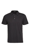 Theory Double Layered Johnny Collar Polo Shirt In Black