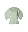 AKIRA NAKA MAISIE OUT SEAM KNIT PULLOVER SWEATER / GREEN