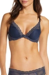 Natori Feathers Underwire Contour Bra In Deep Navy/ Graphite