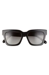 Diff Austen 55mm Gradient Polarized Square Sunglasses In Black/ Grey Gradient