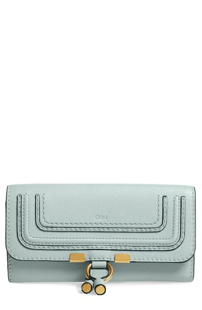 Chloé Marcie Leather Flap Wallet In 4e7 Light Cloud