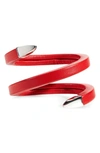 Bottega Veneta Leather Cuff Bracelet In Red