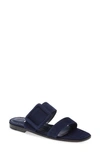 Manolo Blahnik Tituba Buckled Suede Sandals In Navy