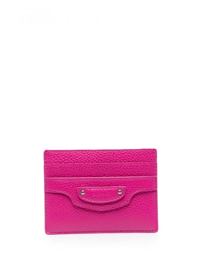 Balenciaga Neio Classic Leather Mini Wallet In Violet