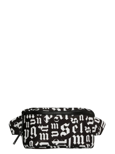 Palm Angels Gothic Logo Belt Bag In Blk/white