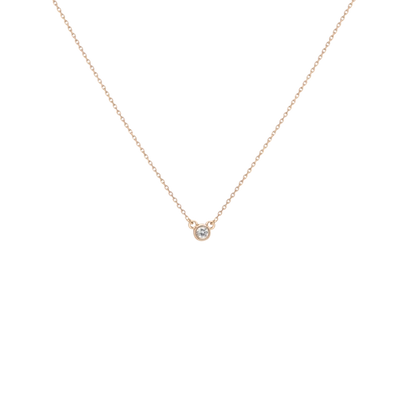 Aurate White Topaz Bezel Necklace In Gold