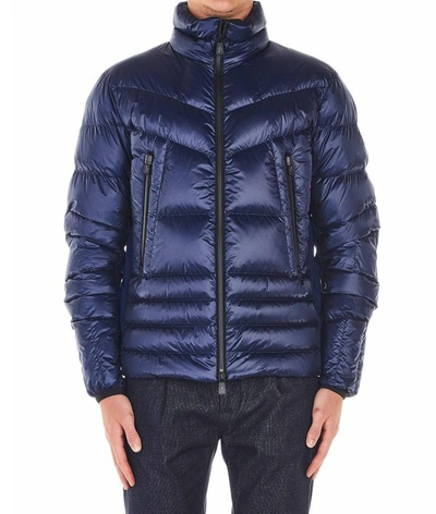 Moncler Down Coat 'canmore' In Blue