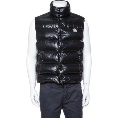 Pre-owned Moncler Black Synthetic Sleeveless Puffer Jacket L