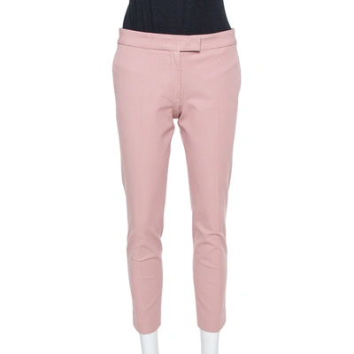 Pre-owned Joseph Blush Pink Stretch Gabardine Queen Cropped Pants S