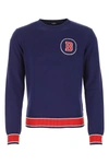 BALMAIN BALMAIN LOGO INTARSIA CREWNECK JUMPER