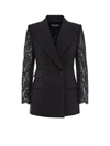 DOLCE & GABBANA DOLCE & GABBANA LACE SLEEVE DOUBLE BREASTED BLAZER