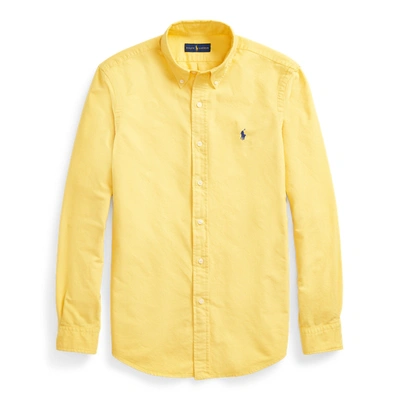 Polo Ralph Lauren Slim Fit Garment-dyed Oxford Shirt In Signal Yellow