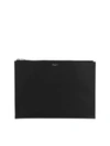 Saint Laurent Leather Clutch In Black In Black