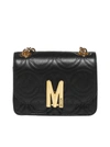 MOSCHINO M SMILEY NAPPA LEATHER SMALL SHOULDER BAG,7439 8002A1555