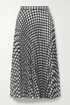 THEORY CHECKED PLEATED TWILL SKIRT