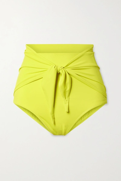 Norma Kamali Tie-front Bikini Briefs In Chartreuse