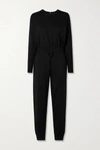 Alice And Olivia Nikita Wool-blend Jumpsuit In Black