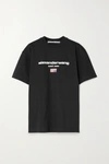 ALEXANDER WANG EMBROIDERED PRINTED COTTON-JERSEY T-SHIRT