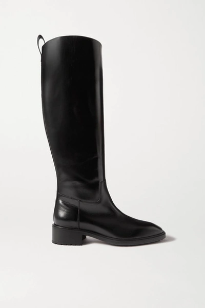 Aeyde Tammy Leather Knee Boots In Black