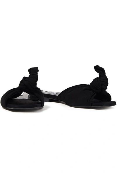 Mcq By Alexander Mcqueen Knotted Suede Slides In Black