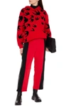 Mcq By Alexander Mcqueen Two-tone Printed French Cotton-terry Track Pants In Red