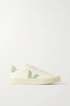 VEJA + NET SUSTAIN CAMPO SUEDE-TRIMMED LEATHER SNEAKERS