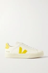 VEJA + NET SUSTAIN CAMPO SUEDE-TRIMMED LEATHER trainers