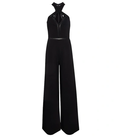 Stella Mccartney + Net Sustain Cutout Knitted Halterneck Jumpsuit In Black