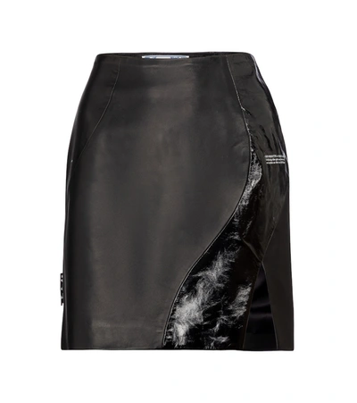 Off-white Spiral Side Split Mini Skirt In Black