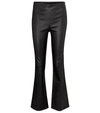 Helmut Lang High-rise Flared Leather Pants In Black