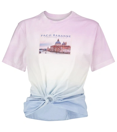 Paco Rabanne Printed Dégradé Organic Cotton-jersey T-shirt In Multicolor