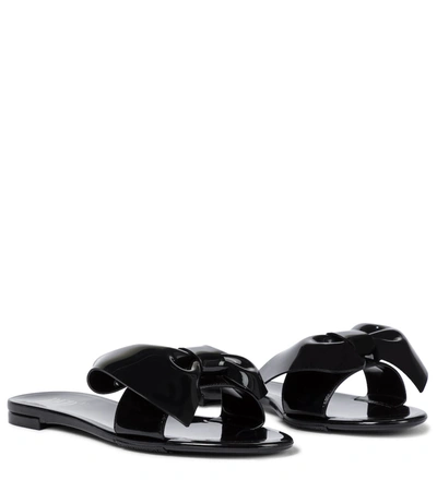 Redv Bow-embellished Rubber Slides In Black